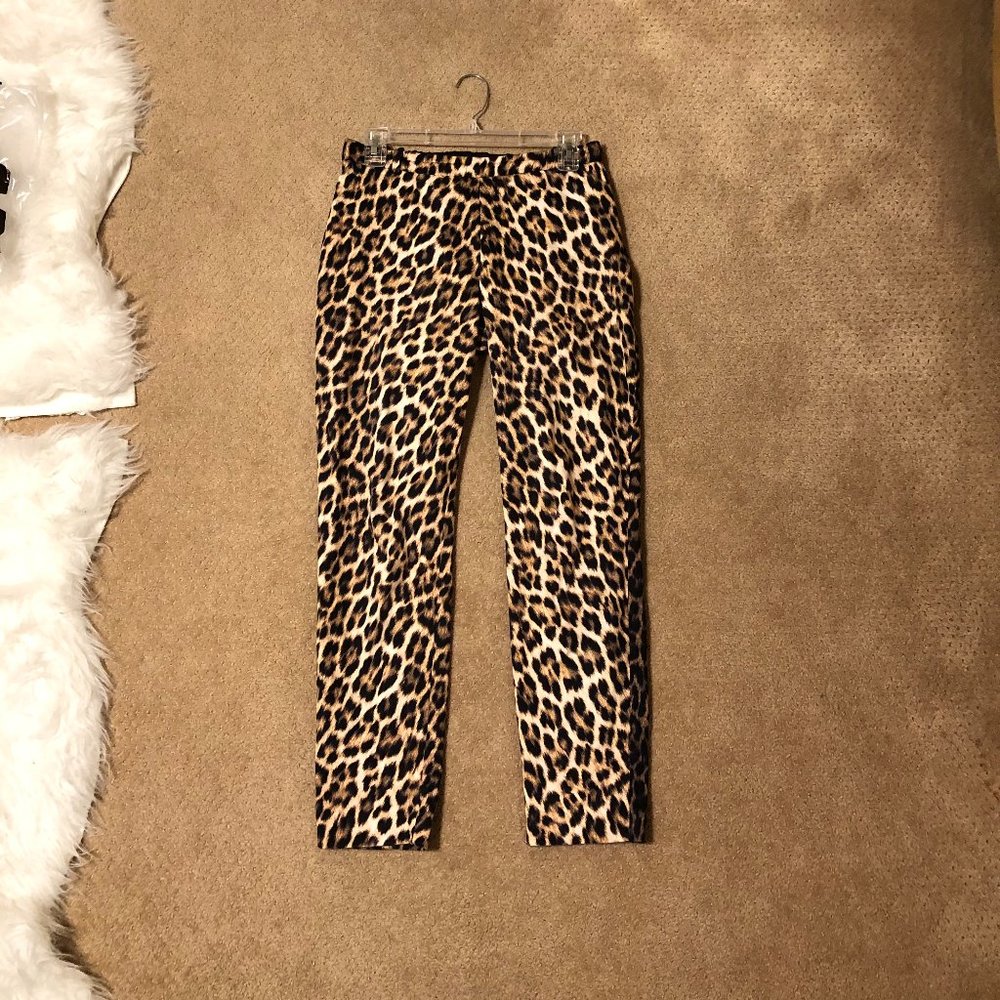 Zara Leopard Print Slim Pants in Brown and Black - Picture 4 of 8